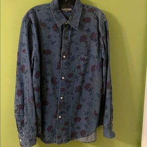 Slate and Stone flowery denim shirt